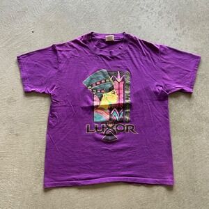 Vintage 90s Luxor Casino Shirt Size XL Purple Las Vegas Mayan USA Made